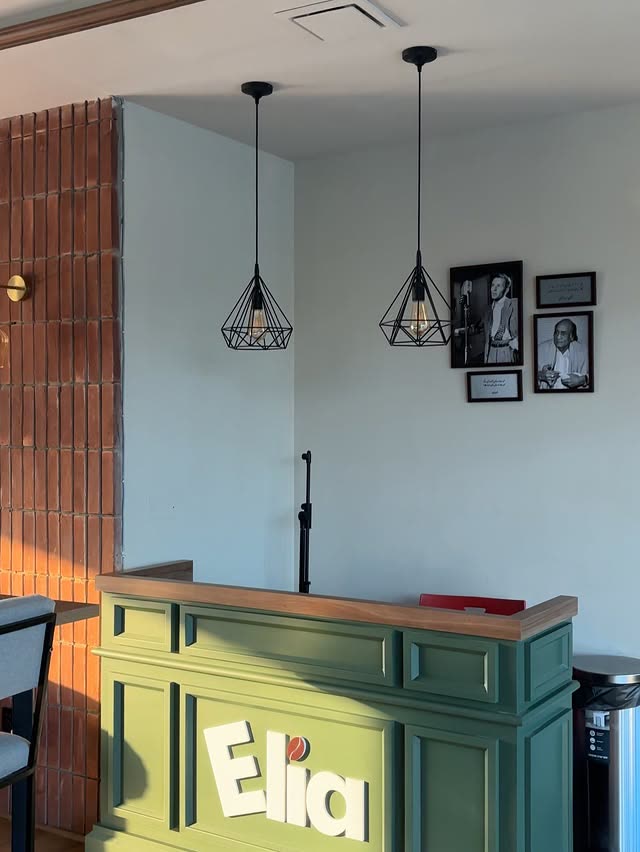 Wooden bar counter detail